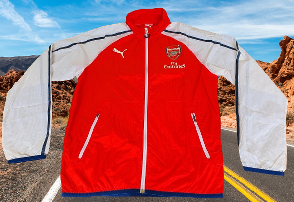 ENGLISH PREMIER ARSENAL FC 2014 2015 FA CUP FA COMMUNITY CHAMPION ANTHEM PUMA ZIP JACKET SMALL STYLE NO. 746380