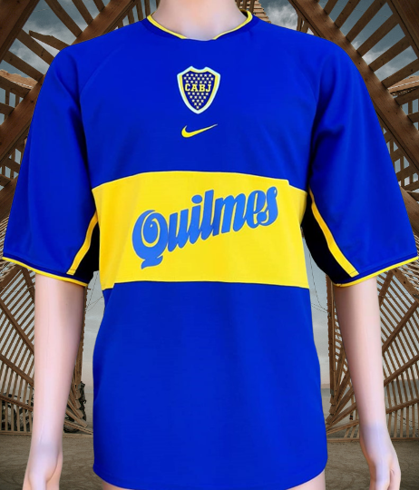 ARGENTINA PRIMERA DIVISION BOCA JUNIORS 2000-01 HOME TREBLE NIKE JERSEY CAMISETA  EXTRA-LARGE