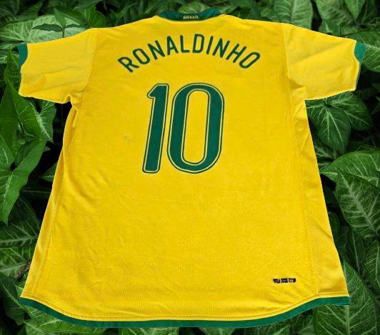 BRAZIL 2006 WORLD CUP QUATER FINALS RONALDINHO 10 HOME JERSEY NIKE BRAZIL 2006 WORLD CUP QUATER FINALS RONALDINHO 10 HOME JERSEY NIKE