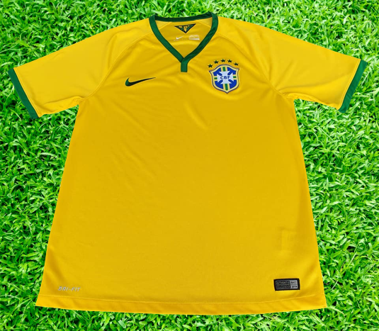BRAZIL 2014 FIFA WORLD CUP 4TH PLACE HOME JERSEY NIKE SHIRT CAMISA