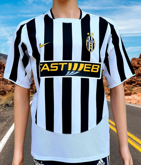 ITALIAN CALCIO JUVENTUS FC 2003 04 SUPERCOPPA ITALIANA CHAMPION DEL PI vintage soccer jersey