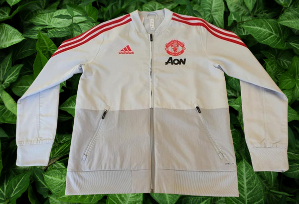 ENGLISH PREMIER MANCHESTER UNITED FC 2018 ADIDAS CLIMALITE PRESENTATION JACKET 13-14 YRS OLD  # DP6824