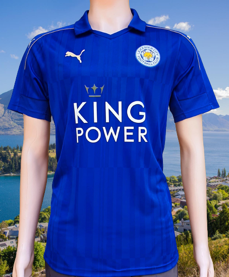 ENGLISH PREMIER LEICESTER CITY FC 2016-2017 COMMUNITY SHIELD LEAGUE RUNNER-UP JAMIE VARDY 9 PUMA HOME JERSEY SHIRT MEDIUM