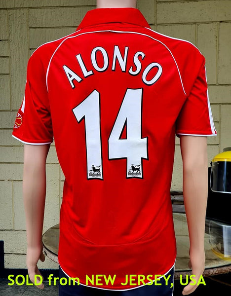 ENGLISH PREMIER LIVERPOOL FC 2006-08 XABI ALONSO 14 HOME JERSEY FA COM –  vintage soccer jersey