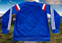 DUTCH EREDIVISIE AJAX AMSTERDAM 2014-2015  EREDIVISIE 2ND  ADIDAS TOP BLUE/ TORO/WHITE TRAINING SWEATSHIRT L CODE F83988