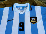 ARGENTINA 1999 COPA AMERICA QUALIFICATION GROUP STAGE BATISTUTA 9 HOME REEBOK JERSEY SHIRT CAMISETA LARGE 42/44