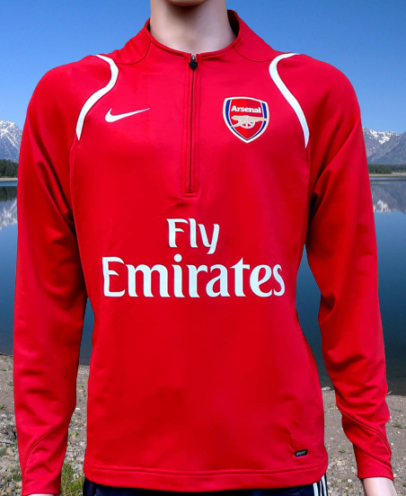 ENGLISH PREMIER ARSENAL FC 2005-2007 NIKE DriFit Total 90 TRAINING TRACK TOP SPANDEX JACKET  MEDIUM