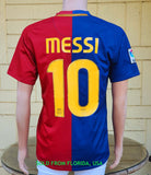 SPANISH LA LIGA BARCELONA FC 2008-2009 TREBLE MESSI 10 JERSEY AUTHENTIC NIKE SHIRT CAMISETA  SMALL CODE # 286784-655  SOLD !!!!