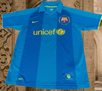 SPANISH LA LIGA BARCELONA FC 2007-2008 LA LIGA RONALDINHO 10 AWAY JERSEY NIKE SHIRT CAMISETA MEDIUM