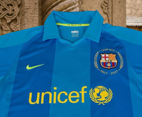 SPANISH LA LIGA BARCELONA FC 2007-2008 LA LIGA RONALDINHO 10 AWAY JERSEY NIKE SHIRT CAMISETA MEDIUM