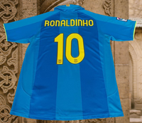 SPANISH LA LIGA BARCELONA FC 2007-2008 LA LIGA RONALDINHO 10 AWAY JERSEY NIKE SHIRT CAMISETA MEDIUM