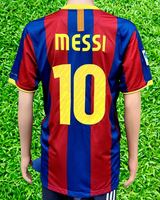 SPANISH LA LIGA BARCELONA FC 2010-2011 TREBLE TITLE CHAMPION MESSI 10 HOME JERSEY NIKE SHIRT CAMISETA LARGE # 382355-486