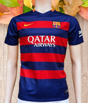 SPANISH LA LIGA BARCELONA FC 2015-2016 LA LIGA TREBLE HOME JERSEY NIKE SHIRT CAMISETA 13-14 YRS OLD  #659032-422