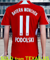 GERMAN BUNDESLIGA BAYERN MUNICH 2007-2009 TREBLE LUKAS PODOLSKI 11 HOME ADIDAS JERSEY SHIRT TRIKOT SMALL # 688134  SOLD!!