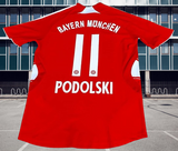 GERMAN BUNDESLIGA BAYERN MUNICH 2007-2009 TREBLE LUKAS PODOLSKI 11 HOME ADIDAS JERSEY SHIRT TRIKOT SMALL # 688134