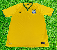 BRAZIL 2014 FIFA WORLD CUP 4TH PLACE HOME JERSEY NIKE SHIRT CAMISA MEDIUM # 575280-703