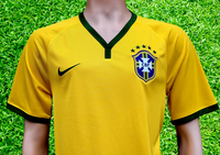 BRAZIL 2014 FIFA WORLD CUP 4TH PLACE HOME JERSEY NIKE SHIRT CAMISA MEDIUM # 575280-703