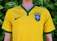 BRAZIL 2014 FIFA WORLD CUP 4TH PLACE HOME NIKE JERSEY SHIRT CAMISA SMALL # 575280-703