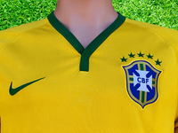 BRAZIL 2014 FIFA WORLD CUP 4TH PLACE HOME JERSEY NIKE SHIRT CAMISA MEDIUM # 575280-703