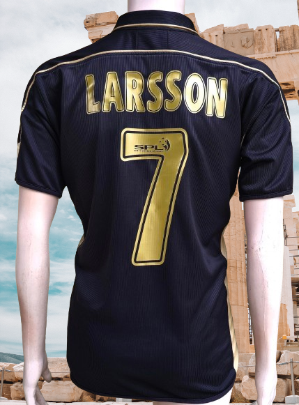 SCOTTISH LEAGUE CELTIC FC 2003-2004 PREMIER LEAGUE CHAMPION LARSSON 7 AWAY JERSEY NIKE SHIRT L