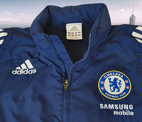 ENGLISH PREMIER CHELSEA 2007-08 ALL WEATHER ADIDAS NAVY BLUE TRAINING JACKET MEDIUM  # 693941 AN3002