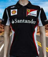 F1 FORMULA ONE MEN'S SCUDERIA FERRARI TEAM PUMA BLACK SPORTS POLO SHIRT SMALL  # 031843600