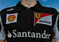 F1 FORMULA ONE MEN'S SCUDERIA FERRARI TEAM PUMA BLACK SPORTS POLO SHIRT SMALL  # 031843600