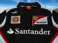 F1 FORMULA ONE MEN'S SCUDERIA FERRARI TEAM PUMA BLACK SPORTS POLO SHIRT SMALL  # 031843600