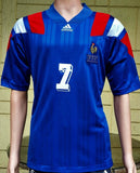 FRANCE EURO 1992  DESCHAMPS 7 HOME LARGE JERSEY SHIRT