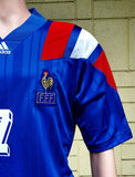 FRANCE EURO 1992  DESCHAMPS 7 HOME LARGE JERSEY SHIRT