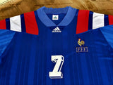 FRANCE EURO 1992  DESCHAMPS 7 HOME LARGE JERSEY SHIRT