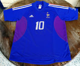 FRANCE 2002 WORLD CUP ZIDANE 10 HOME JERSEY MEDIUM SHIRT