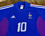 FRANCE 2002 WORLD CUP ZIDANE 10 HOME JERSEY MEDIUM SHIRT