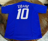 FRANCE 2002 WORLD CUP ZIDANE 10 HOME JERSEY MEDIUM SHIRT