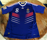 FRANCE 2010 WORLD CUP- SOUTH AFRICA GOURCUFF 8 HOME JERSEY MEDIUM SHIRT