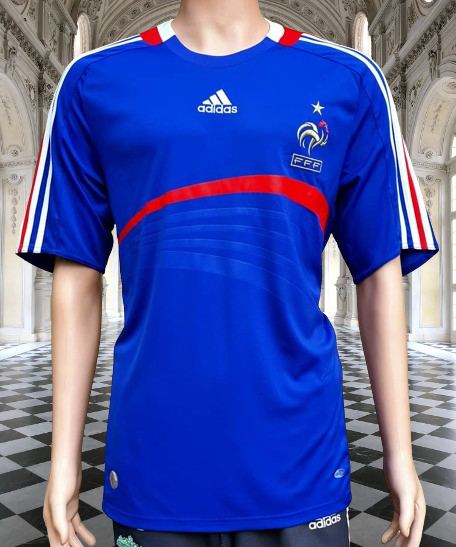 FRANCE 2008 EURO QUALIFICATION  HOME ADIDAS JERSEY SHIRT MAILLOT  LARGE # 620139