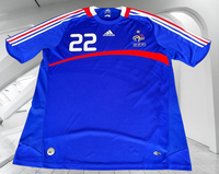 FRANCE 2008 EURO QUALIFICATION RIBERY 22 HOME ADIDAS JERSEY SHIRT MAILLOT LARGE # 620139