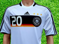 GERMANY 2008 UEFA EURO 1ST. RUNNER UP TITLE HOME LUKAS PODOLSKI 20 HOME ADIDAS JERSEY SHIRT TRIKOT MEDIUM # 613200