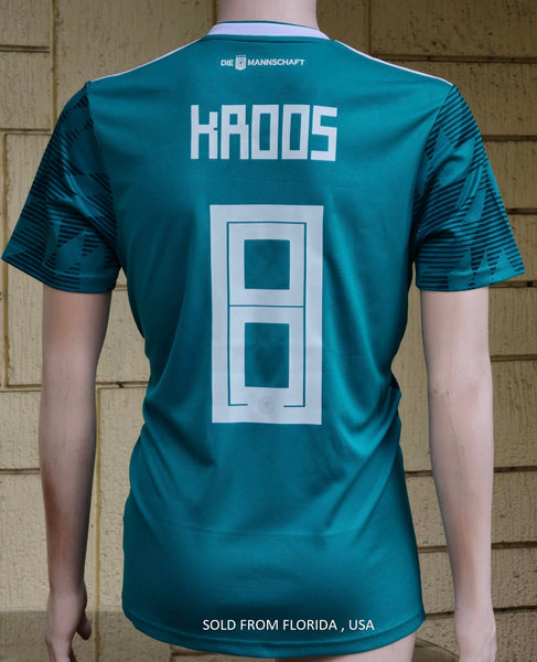 GERMANY 2018 WORLD CUP ADIDAS CLIMALITE KROOS 8 AWAY JERSEY SHIRT M #BR3144 SOLD !!
