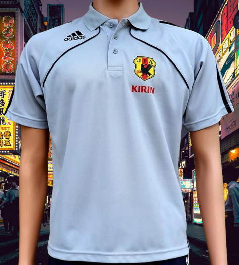 【JFA支給】adidas JFA テクニカルスタッフ ポロシャツL JAPAN 2008 REPRESENTATIVE TROFEO POLO TRAINING ADIDAS SHIRT
