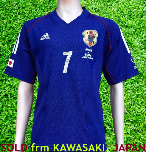 JAPAN 2002 WORLD CUP (JAPAN V. RUSSIA ) RARE NAKATA 7  JERSEY AUTHENTIC ADIDAS HOME SHIRT LARGE ジャージーシャツ  SOLD !!