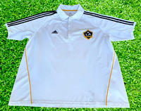 USA MLS LA GALAXY 2007-2008 DAVID BECKHAM 23 ADIDAS POLO FUN SHIRT MEMORABILIA  LARGE # 221847 ATV003