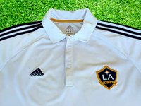 USA MLS LA GALAXY 2007-2008 DAVID BECKHAM 23 ADIDAS POLO FUN SHIRT MEMORABILIA  LARGE # 221847 ATV003