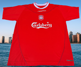 ENGLISH PREMIER LIVERPOOL FC 2002-2003 LEAGUE CUP CHAMPION HOME REEBOK HYDROMOVE JERSEY SHIRT LARGE