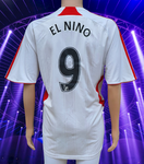 ENGLISH PREMIER LIVERPOOL FC 2007-2008 TOP GOAL SCORER TORRES " El Niño " AWAY ADIDAS JERSEY SHIRT X-LARGE # 694745