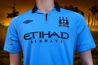 ENGLISH PREMIER MANCHESTER CITY FC 2012-13 FA COMMUNITY CHAMPION HOME UMBRO JERSEY SHIRT MEDIUM