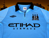 ENGLISH PREMIER MANCHESTER CITY FC 2012-13 FA COMMUNITY CHAMPION HOME UMBRO JERSEY SHIRT MEDIUM