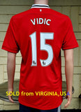 ENGLISH PREMIER MANCHESTER UNITED FC 2011-2012 COMMUNITY SHIELD CHAMPION  VIDIC 15 HOME NIKE JERSEY SHIRT CAMISETA LARGE # 423932-623   SOLD!!!