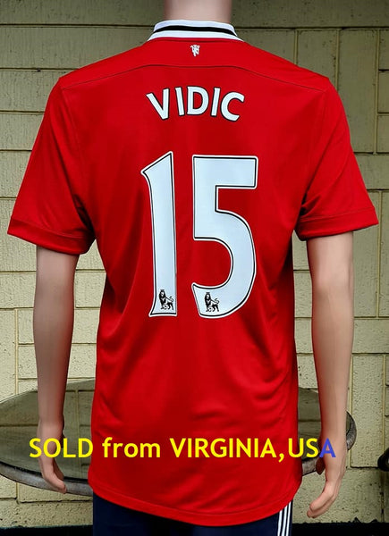 ENGLISH PREMIER MANCHESTER UNITED FC 2011-2012 COMMUNITY SHIELD CHAMPION  VIDIC 15 HOME NIKE JERSEY SHIRT CAMISETA LARGE # 423932-623   SOLD!!!