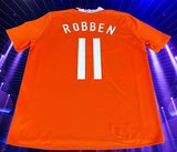 NETHERLANDS 2008 EURO QUARTER FINALS ARJEN ROBBEN  11 HOME JERSEY NIKE SHIRT VOETBAL LARGE # 265674-815